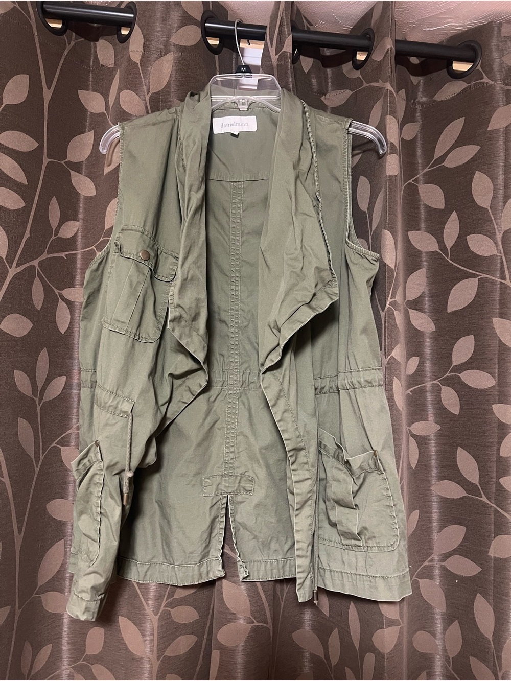 Daniel Rainn Olive Green Sleeveless Utility Vest